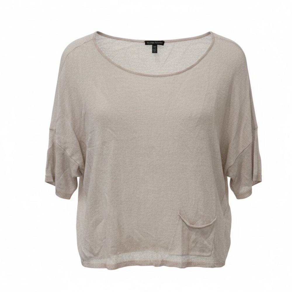 Eileen Fisher cream linen top, medium